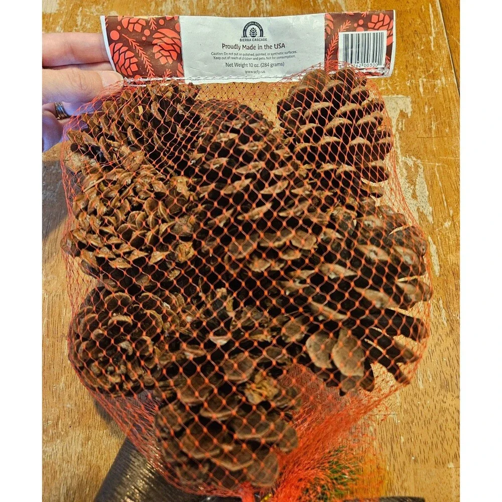 Pine Cones Scented Holiday Cinnamon with Holiday Bow Christmas